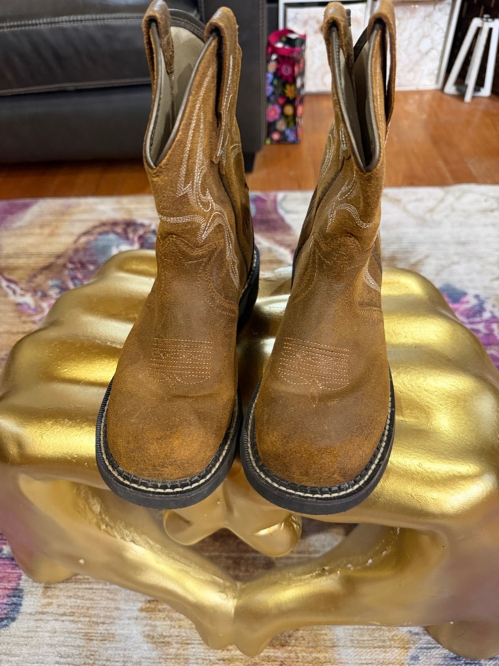 Ariat Kids Brown Suede Western Work Boots